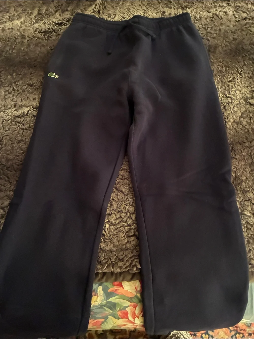 Lacoste Boys Navy Sweat Joggers with Crocodile Logo